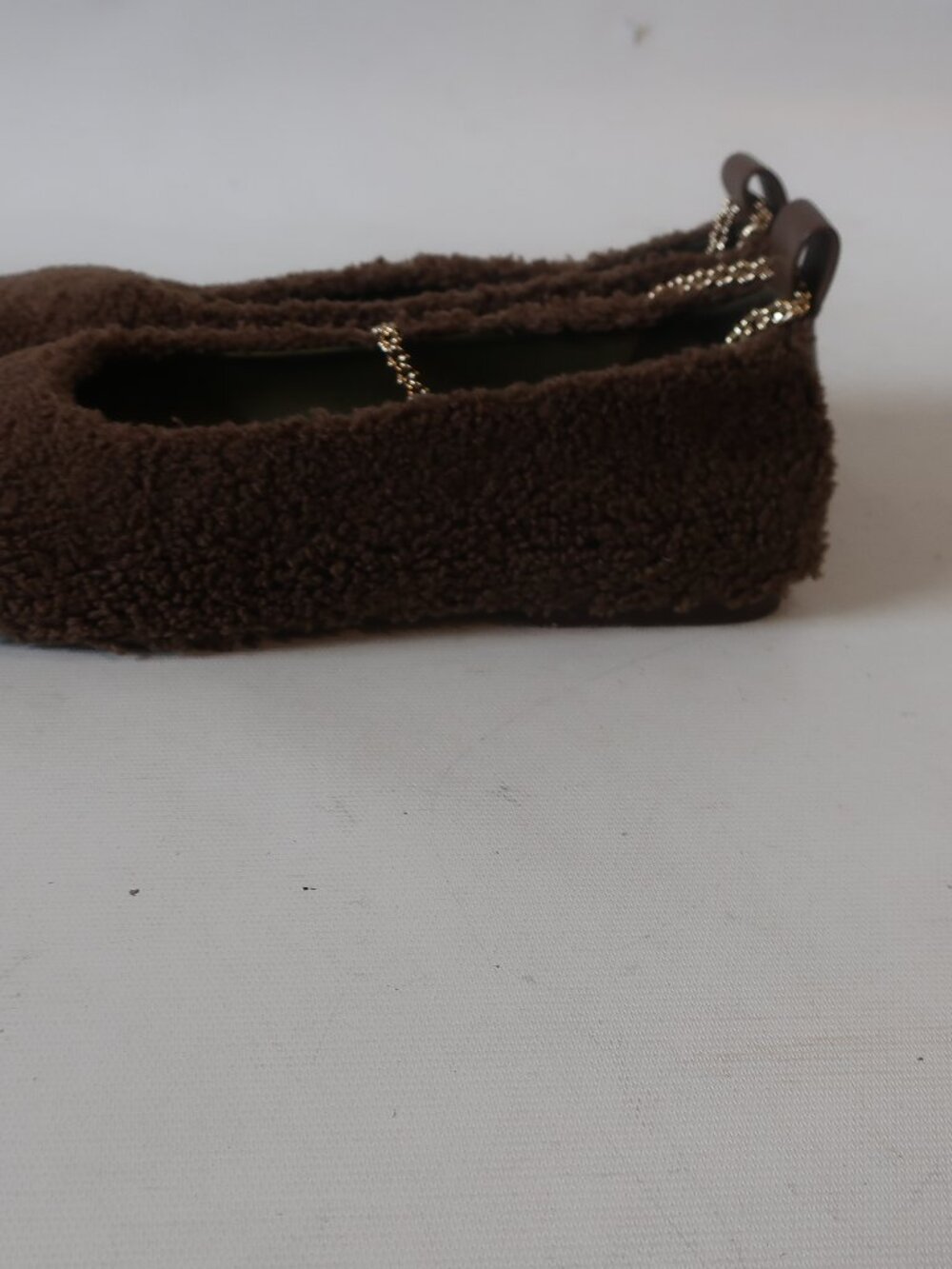 Women Maria Luca Chocolate Square Toe Teddy Eco Fur Augusta Ballet Flats 37 US/6 - Picture 8 of 16